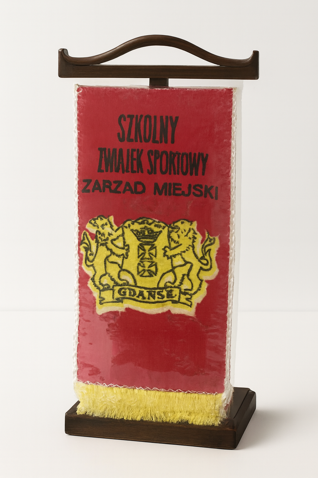 Proporczyk Szkolnego Związku Sportowego z herbem Gdańska