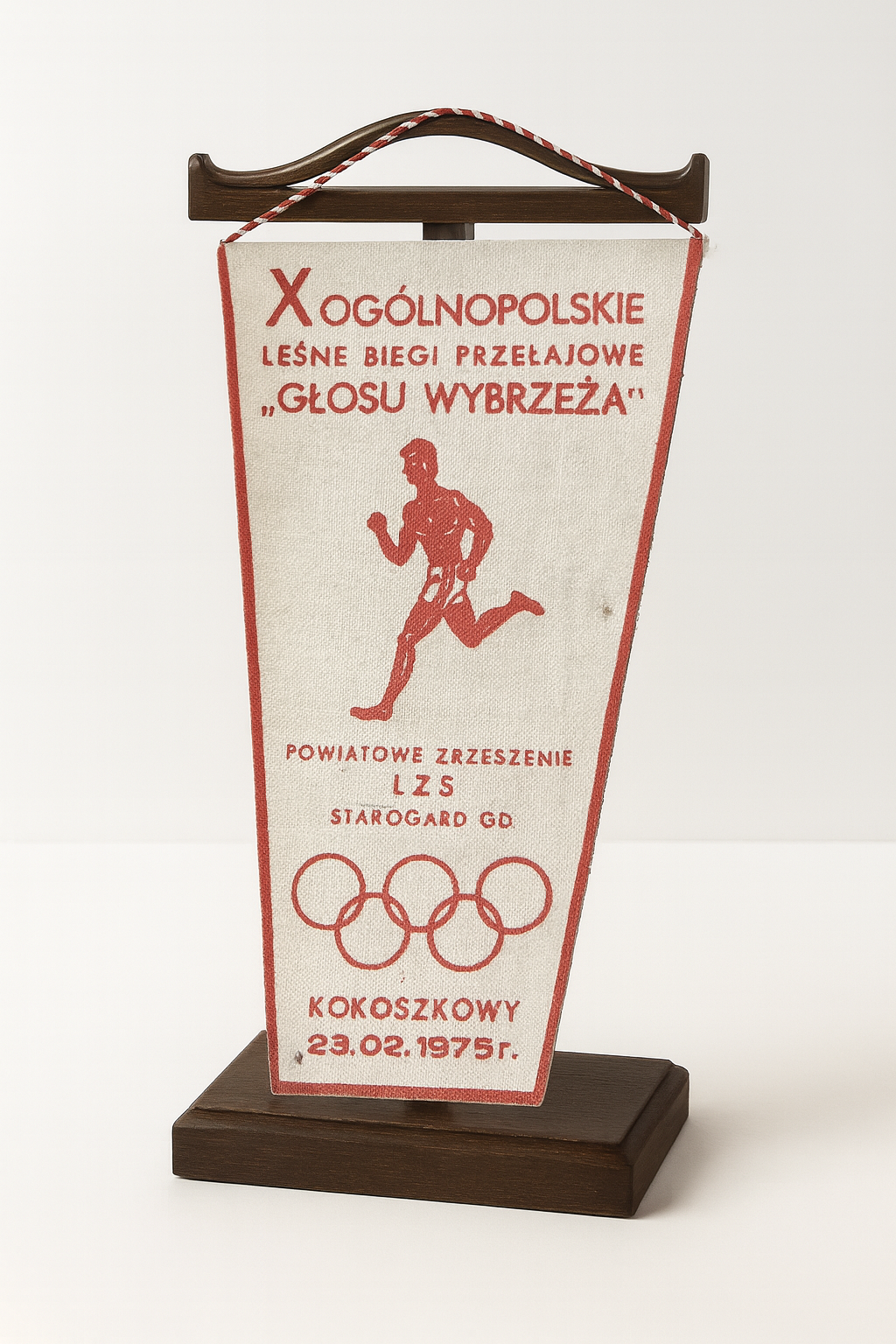 Proporczyk z X Ogólnopolskich Leśnych Biegów Przełajowych 'Głosu Wybrzeża'