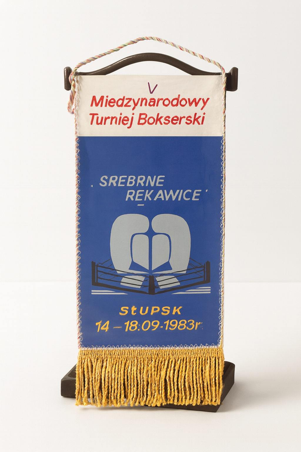 Proporczyk z V Międzynarodowego Turnieju Bokserskiego w Słupsku 1983