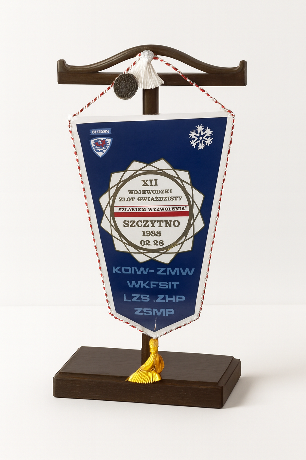 Proporczyk z XII Wojewódzkiego Zlotu Gwiaździstego 'Szlakiem Wyzwolenia' 1988 Szczytno