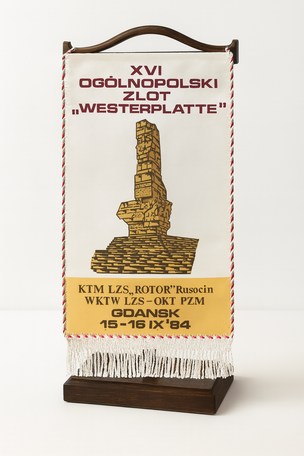 Proporczyk z XVI Ogólnopolskiego Zlotu na Westerplatte w Gdańsku 1984