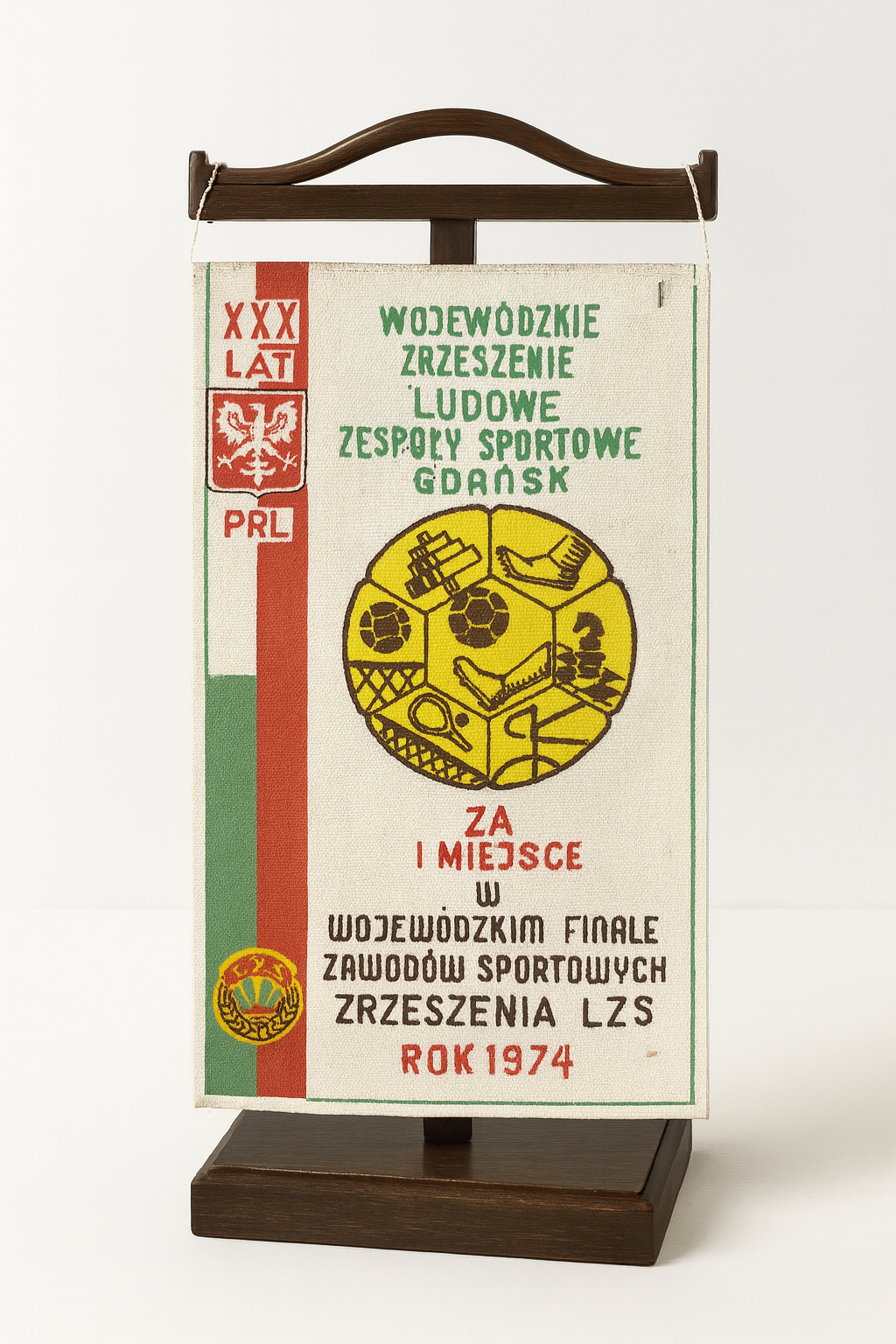 Proporczyk Zrzeszenia LZS za I miejsce w 1974 roku
