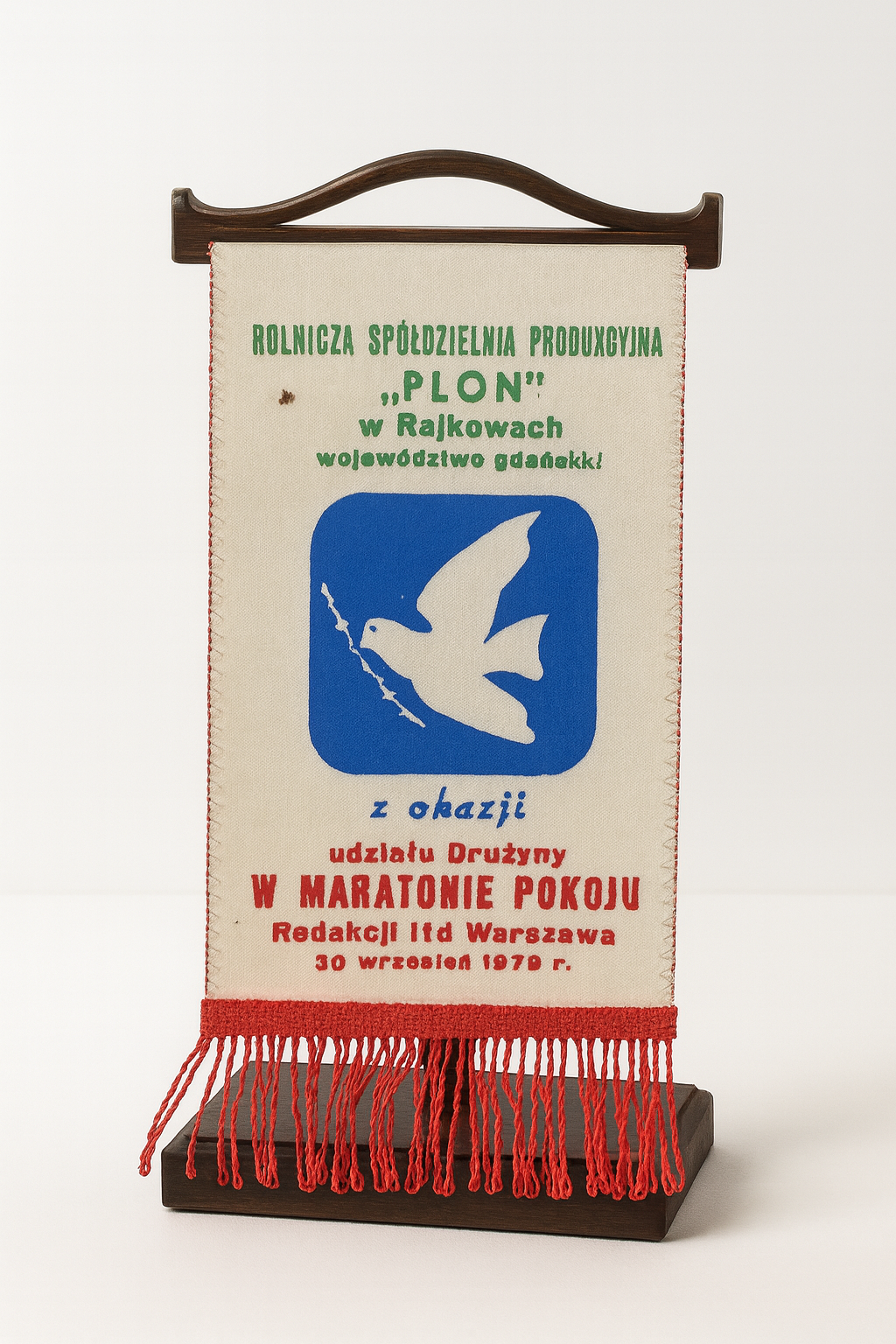 Proporczyk RSP 'Plon' Rajkowo z Maratonu Pokoju 1979