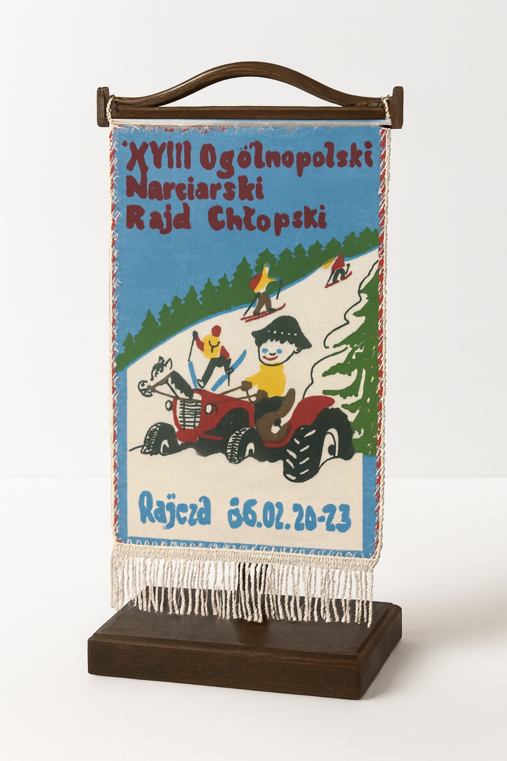Proporczyk XVII Ogólnopolskiego Narciarskiego Rajdu Chłopskiego w Rajczy.