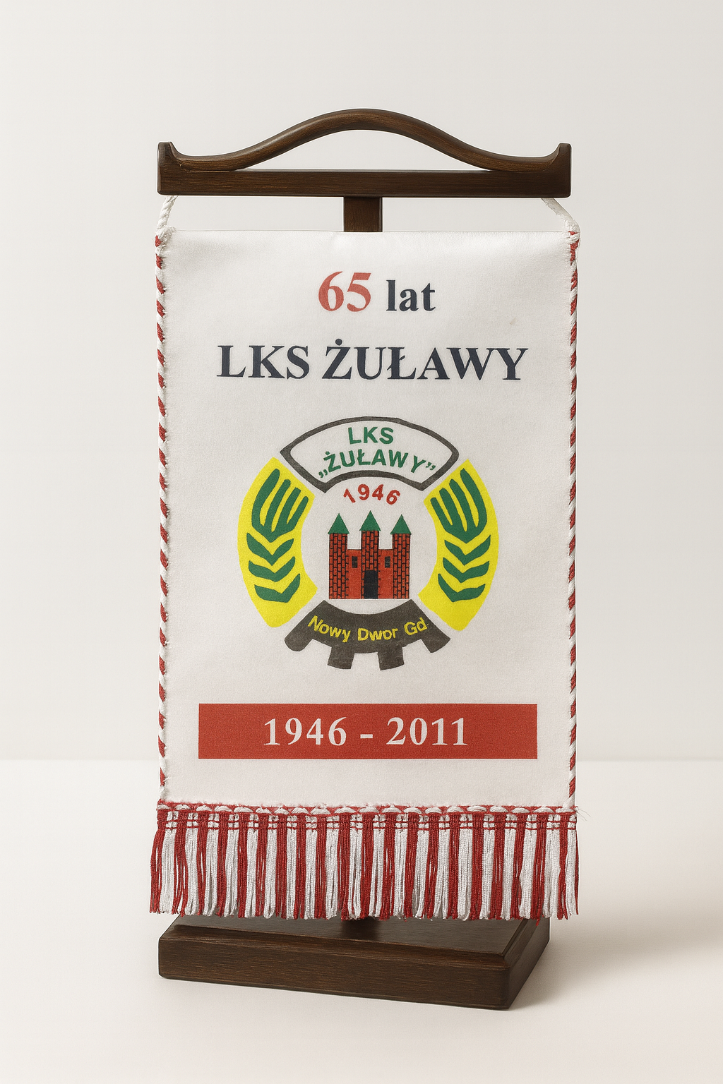 Proporczyk z okazji 65-lecia LKS Żuławy Nowy Dwór Gdański