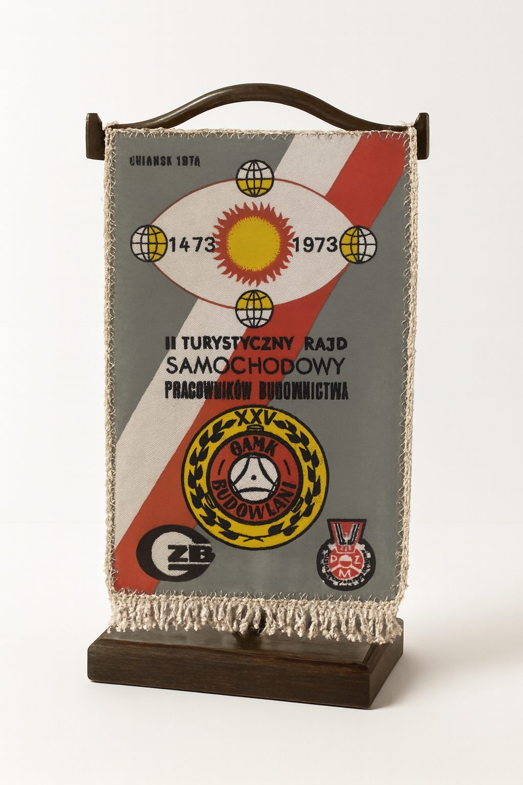 Proporczyk II Turystycznego Rajdu Samochodowego Pracowników Budownictwa 1973