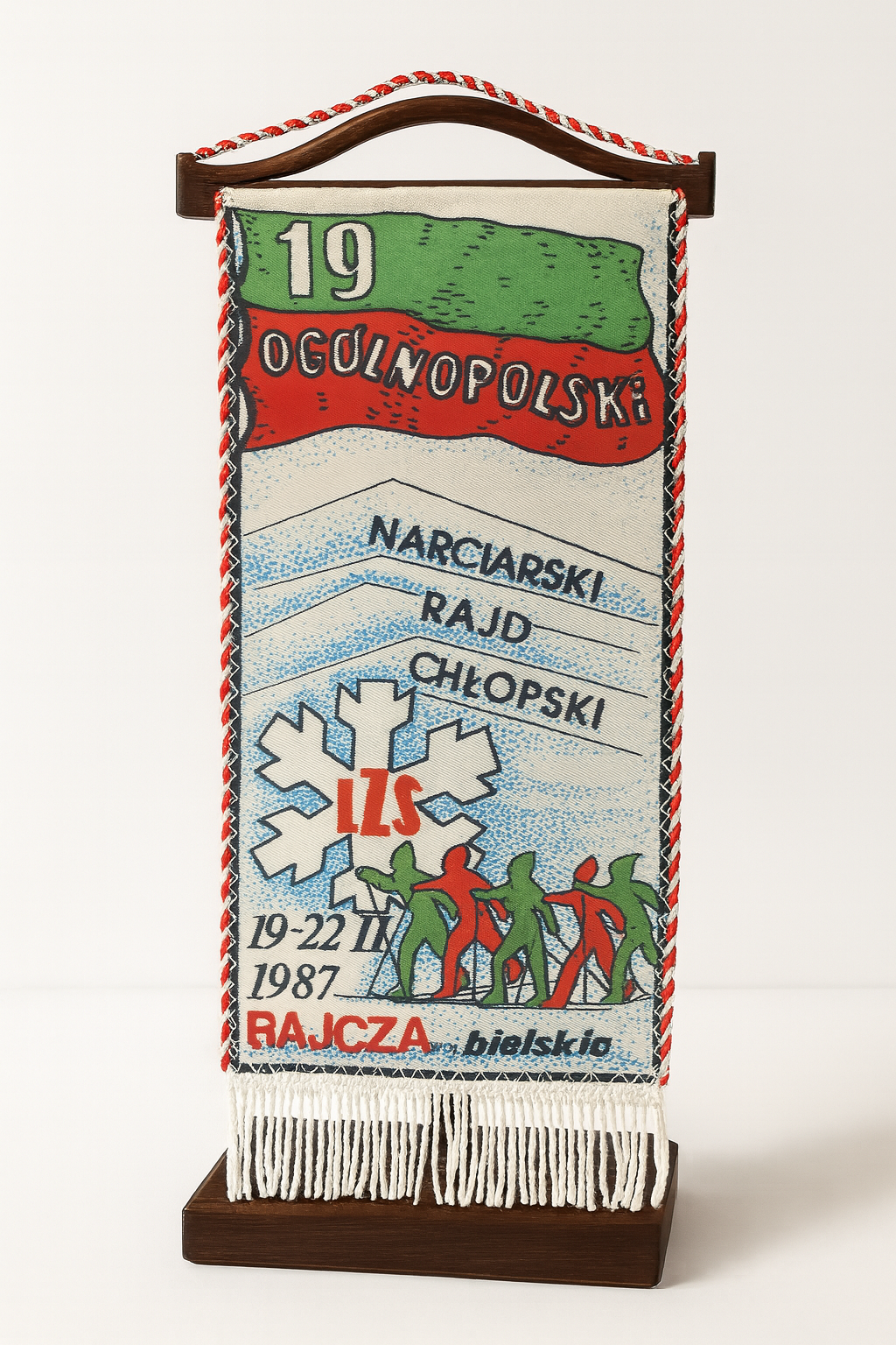 Proporczyk z 19. Ogólnopolskiego Narciarskiego Rajdu Chłopskiego 1987
