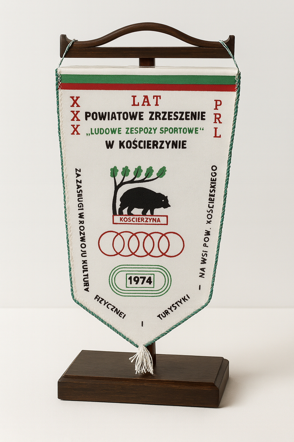 Proporczyk upamiętniający XXX-lecie Powiatowego Zrzeszenia LZS w Kościerzynie