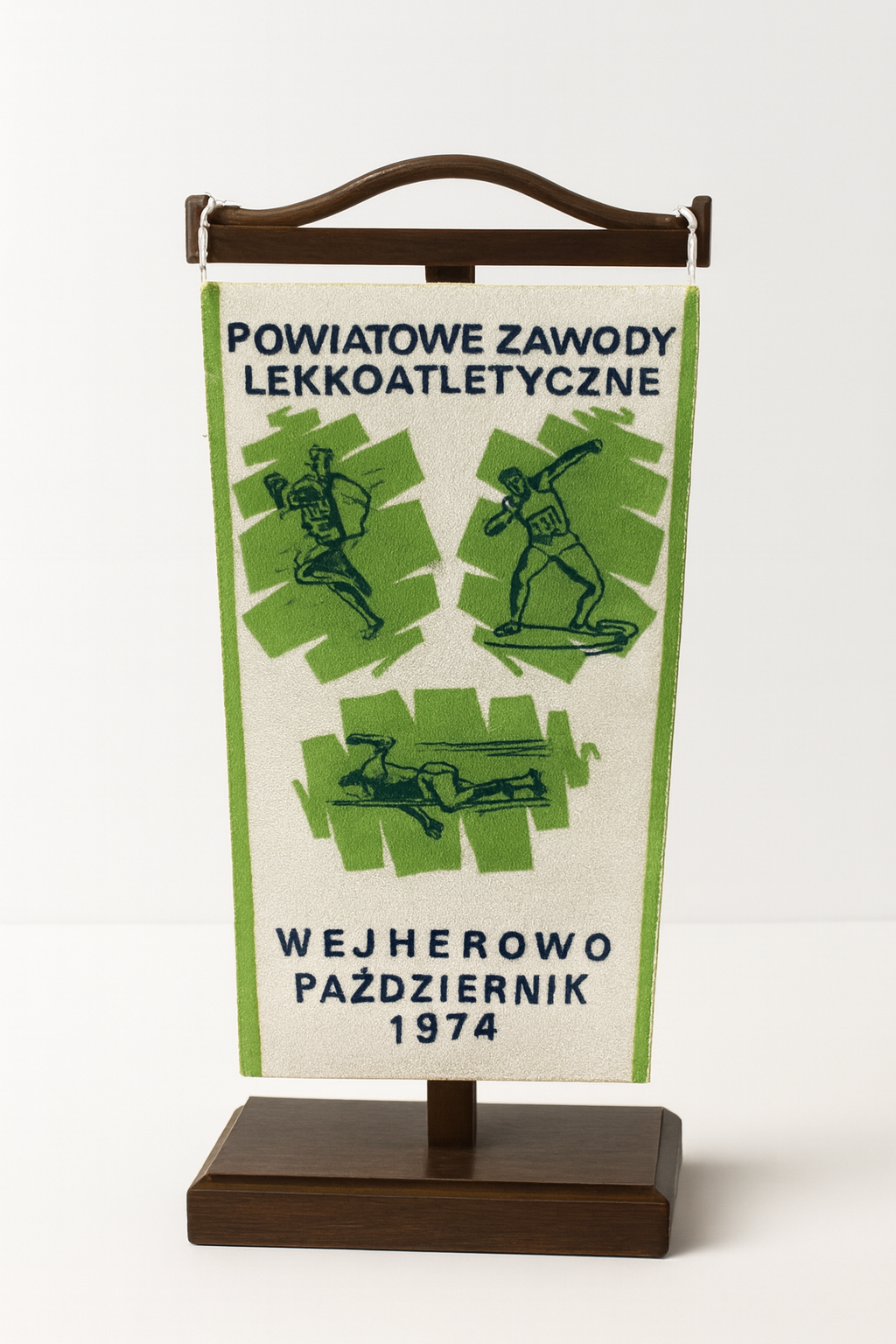 Proporczyk z zawodów lekkoatletycznych w Wejherowie, 1974 rok.